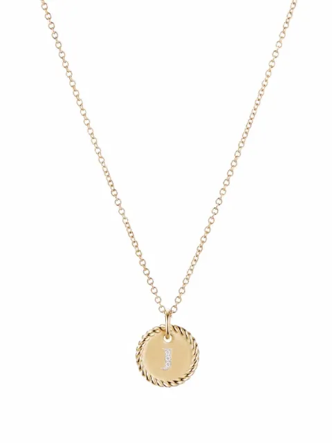 David Yurman 18kt yellow gold J Initial Charm diamond necklace Gold N0879288ADIJ