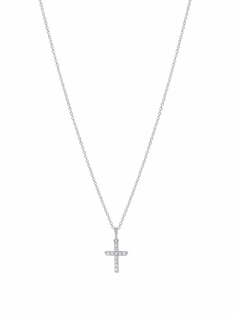 David Yurman 18kt white gold Cable Collectibles Cross diamond necklace Silver N087888WADI