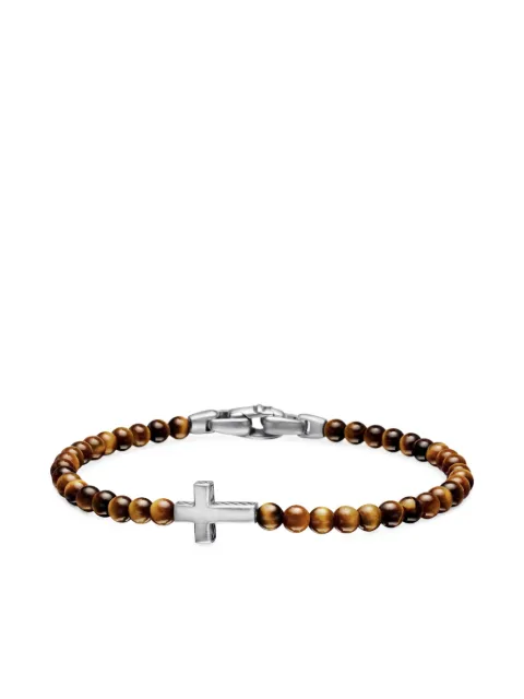 David Yurman sterling silver Spiritual Beads Cross Station bracelet (4mm) Silver B15911MSSBTE