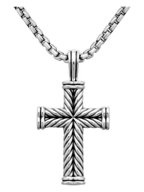 David Yurman sterling silver chevron cross pendant Silver D05507MSS