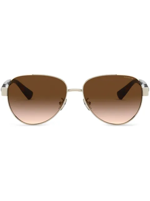 Coach tortoiseshell pilot-frame sunglasses Gold HC7111900513