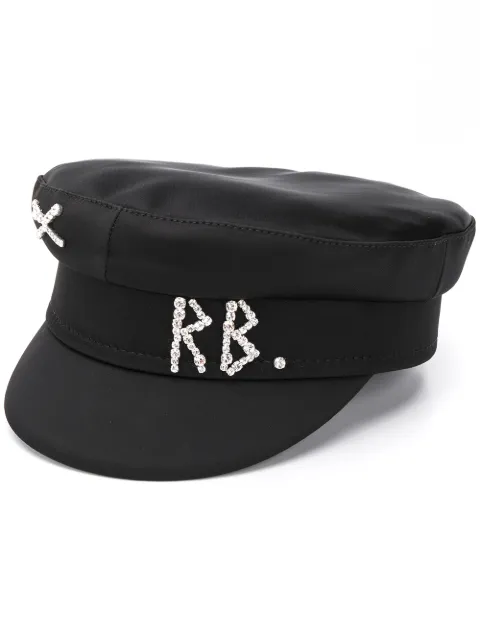 Ruslan Baginskiy rhinestone logo breton hat Black KPC033STNDMD