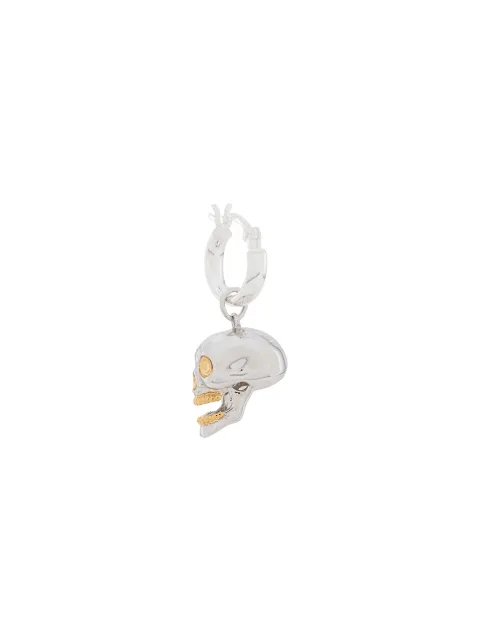 True Rocks Skull hoop earring Metallic SILVERSKULLHOOPEARRINGMEN