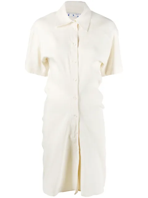 Off-White ruched shirt dress Neutrals OWDB236S20FAB0020100