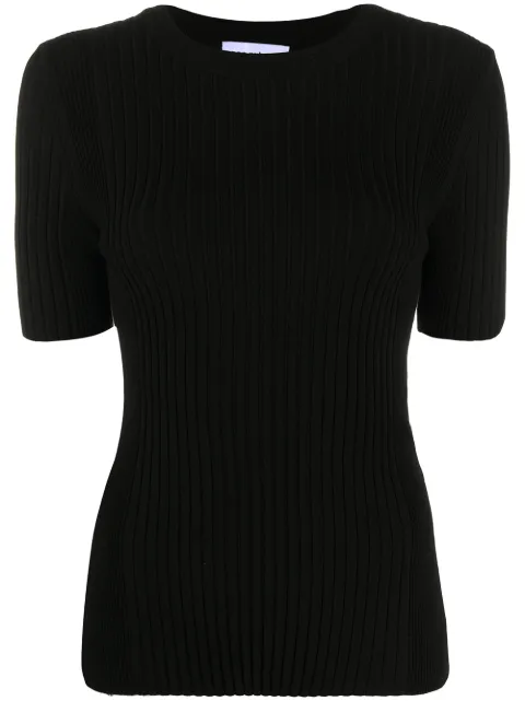 Rabanne ribbed fitted T-shirt Black 20EMTO130ML0027