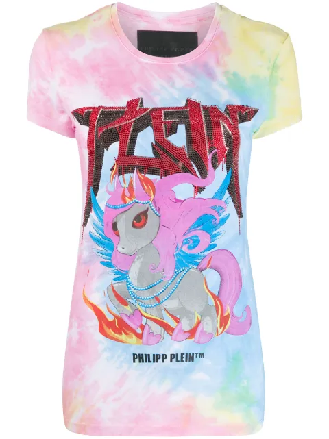 Philipp Plein embellished logo T-shirt Pink P20CWTK2001PTE003N