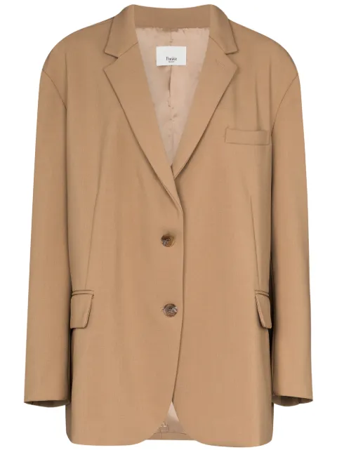 The Frankie Shop Bea single-breasted boxy blazer Brown OBLBEA208