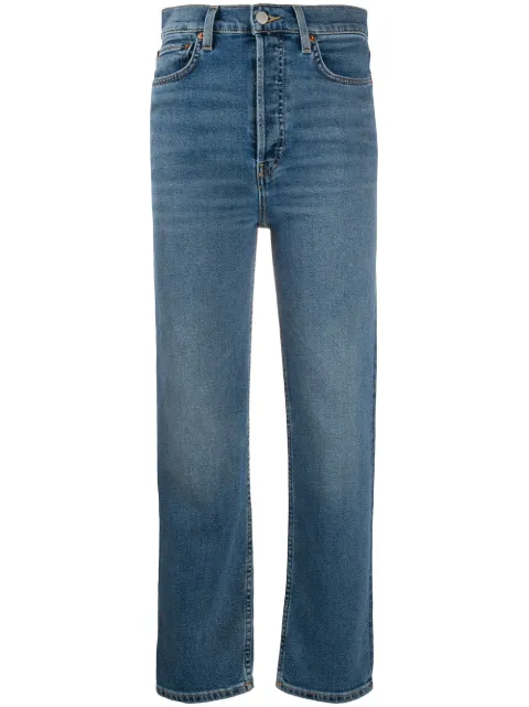 RE/DONE stonewashed cropped jeans Blue 1643WUHRSTV