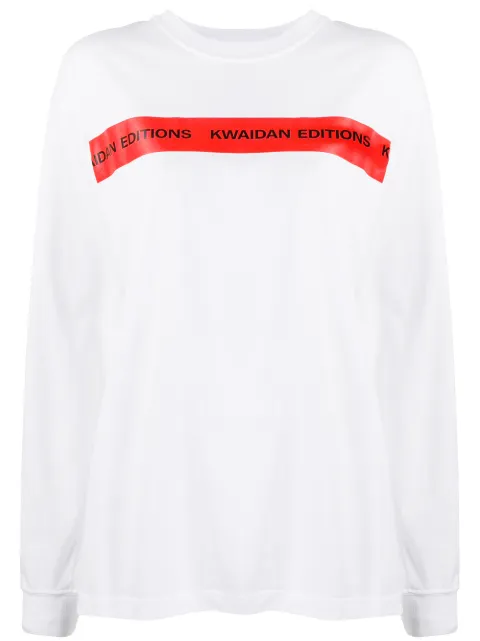 Kwaidan Editions striped logo sweatshirt White SS20WT048WCJ
