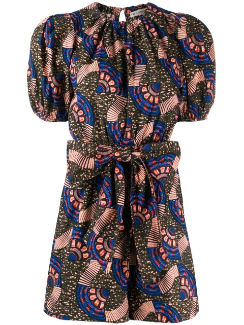 Ulla Johnson Hollis puff sleeve playsuit Green SP200407