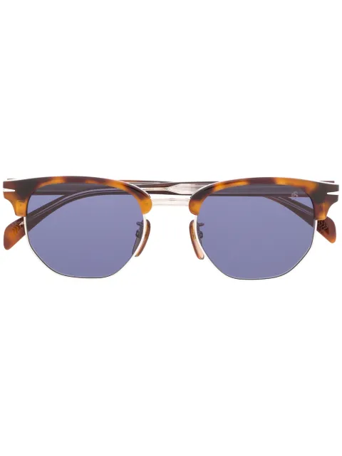 Eyewear by David Beckham tortoiseshell-effect geometric-frame sunglasses Brown DB1002S