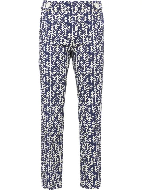 Prada graphic print cropped trousers Blue P244DS2011WW1