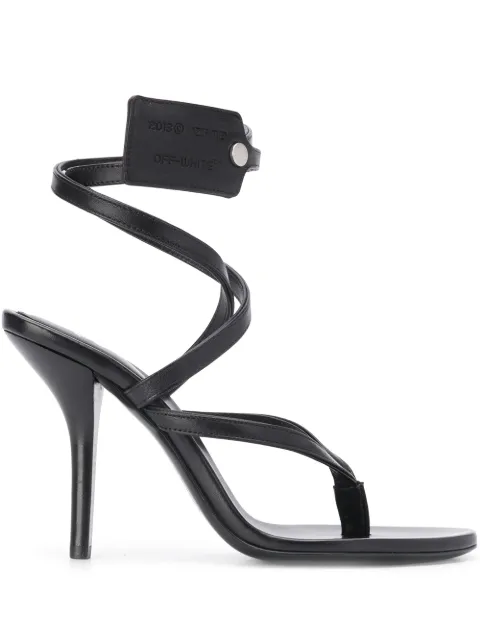 Off-White zip-tie tag strappy sandals Black OWIA229S20LEA0011000