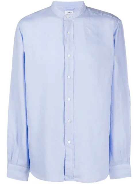 ASPESI band collar linen shirt Blue S6ACE76C19585070