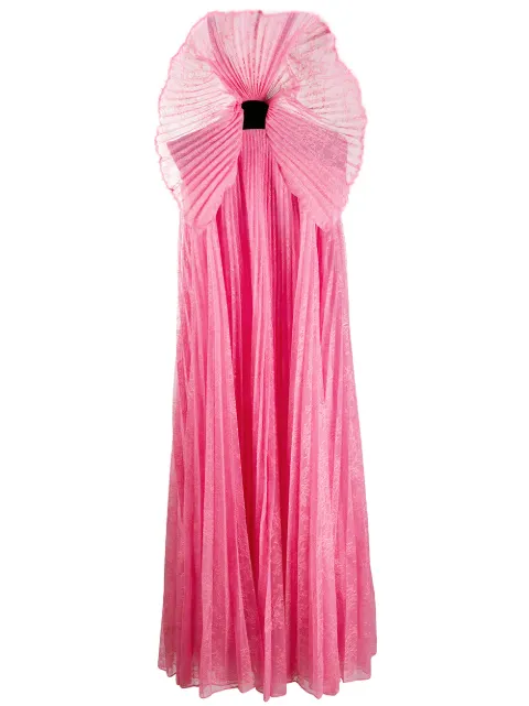 Givenchy pleated detail lace evening dress Black BW20T42Z08