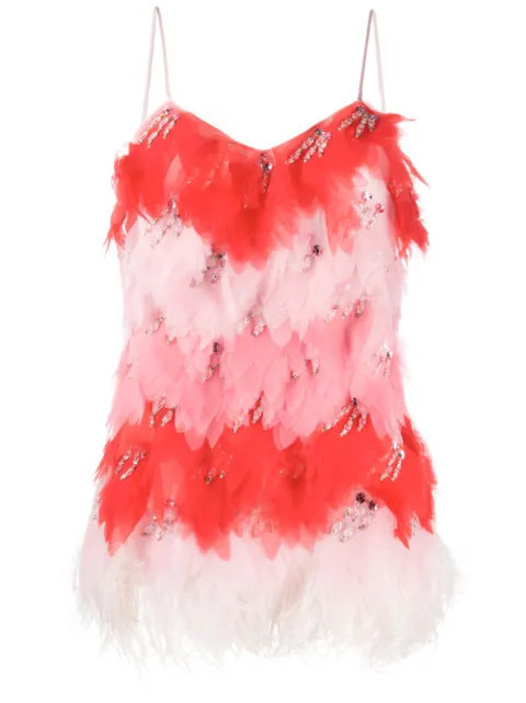 PUCCI x Koché embellished feather top Pink 0URM960U892