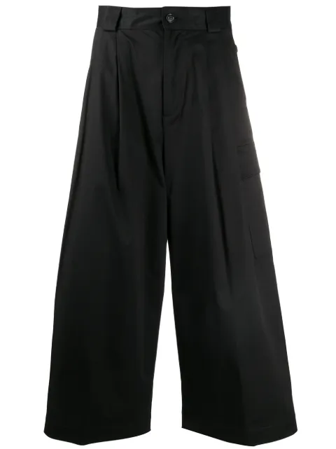 Woolrich pleat detail high-waisted trousers Black WWTR0047FRUT2244