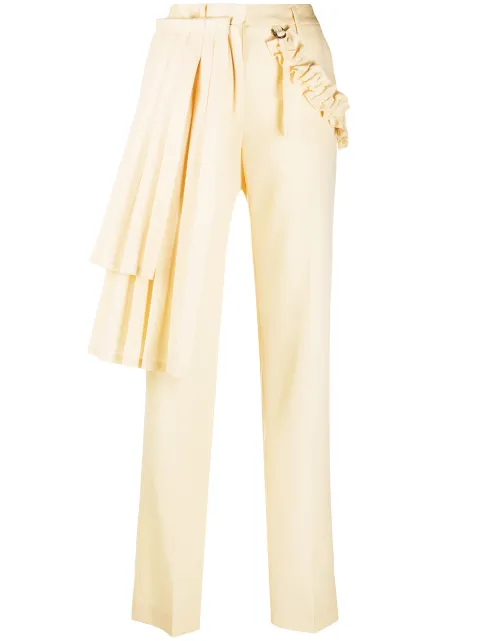 Off-White pleated panel tailored trousers Neutrals OWCA117F20FAB0016100
