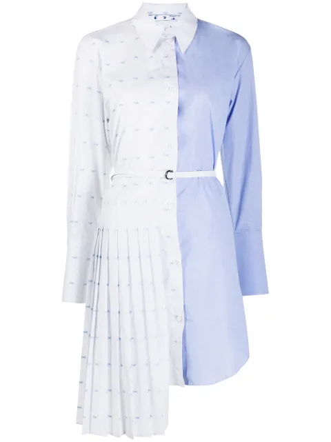 Off-White pleated shirt dress White OWDB280F20FAB0014000