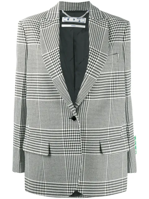 Off-White Tomboy Prince of Wales blazer Black OWEF032E20FAB0021055