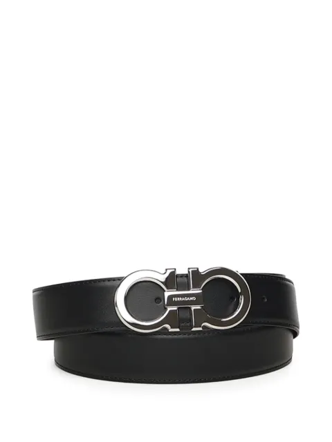 Ferragamo Gancini buckle reversible belt Black 686671
