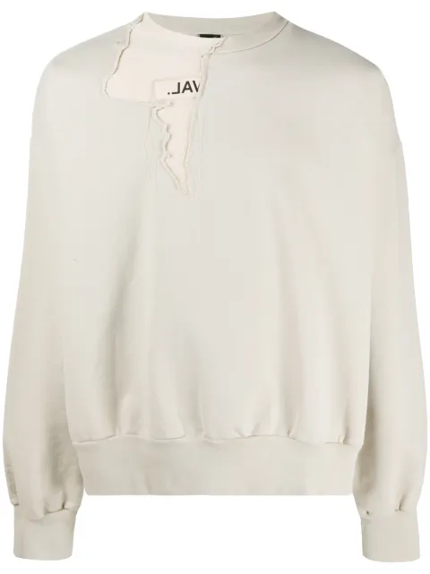 VAL KRISTOPHER distressed layered sweatshirt Neutrals 1000832