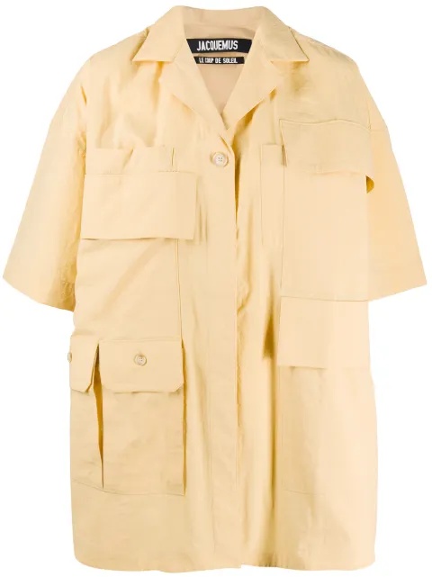 Jacquemus Vallon boxy shirt dress Yellow 201DR2420123260