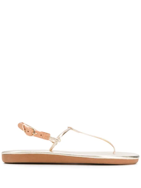 Ancient Greek Sandals Katerina flat sandals Metallic KATERINASYNTHETICLEATHERALLPLATINUM