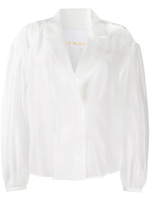 REMAIN balloon-sleeved double breasted blouse White 900886