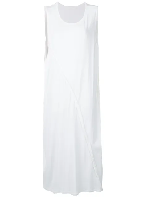 Y's gathered sleeve midi shirt dress White YNT26064