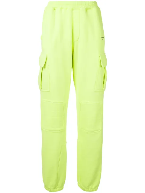 Off-White pocket-detail elasticated track pants Yellow OMCH017R20D250176210