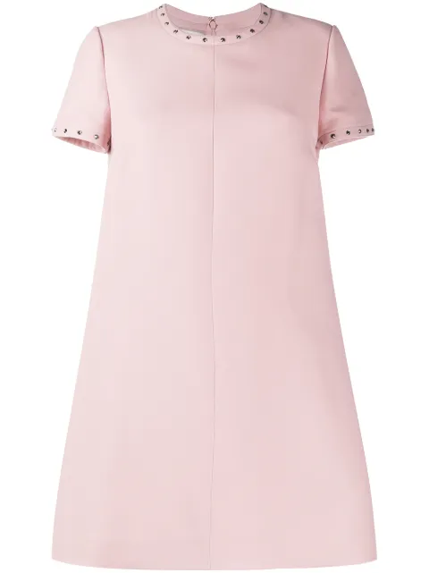 Valentino Garavani embellished trim flared dress Pink BVAQ051CF