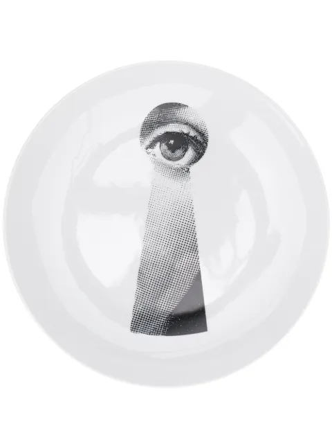 Fornasetti Lina Cavalieri-print wall plate White PTV014X