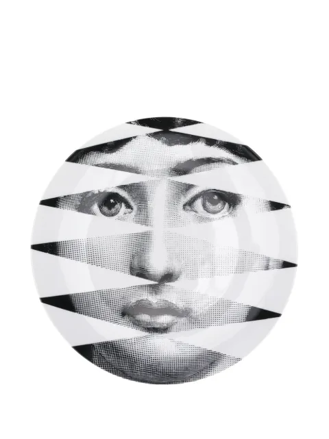 Fornasetti Lina Cavalieri-print wall plate White PTV046X