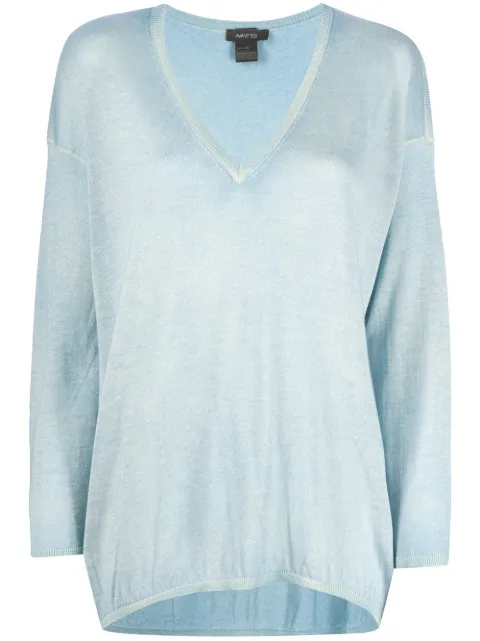 Avant Toi fine knit jumper Blue 220D1101CSFVH
