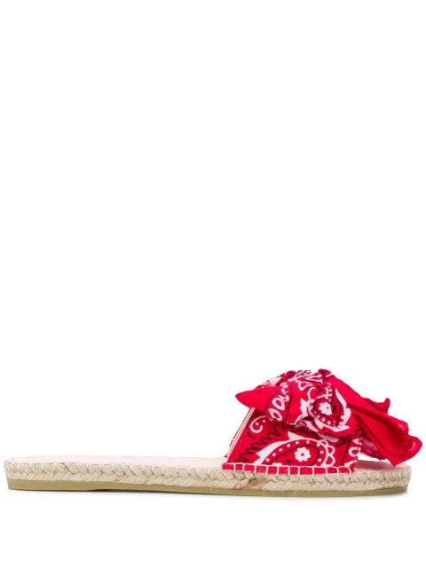 Manebi scarf tied slides Red F94J0