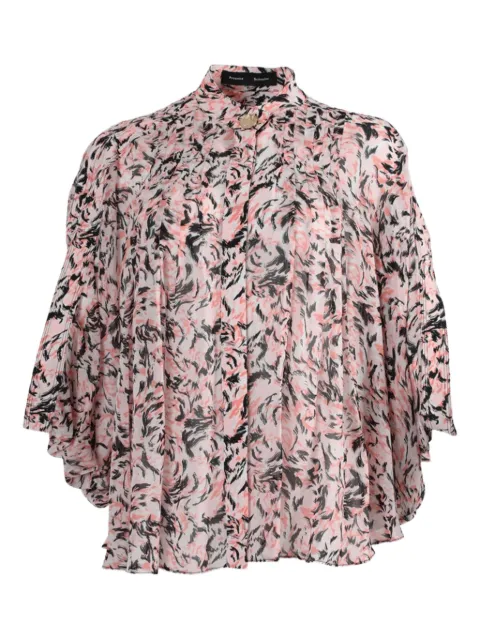 Proenza Schouler printed-pattern short-sleeve blouse Pink R2024028BYP173