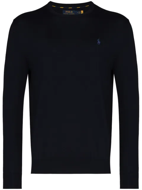 Polo Ralph Lauren logo-embroidered crewneck jumper Blue 710684957001