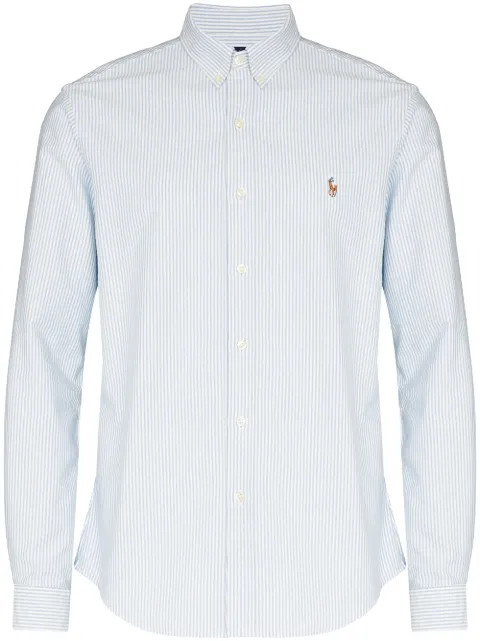 Polo Ralph Lauren logo-embroidered striped shirt Blue 710549084009