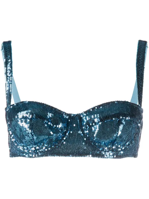 Dolce & Gabbana sequined balcony bra Blue O1B36TFLMK4