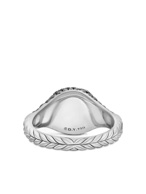 David Yurman 18kt white gold Chevron diamond pinky ring (10mm) Silver R14630D8WABD