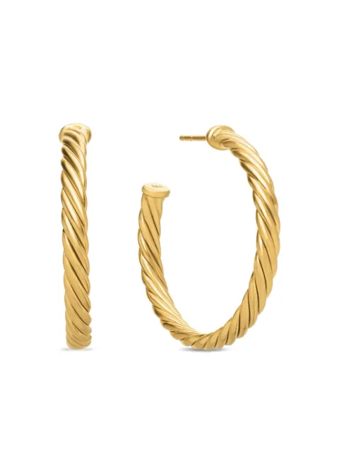 David Yurman 18kt yellow gold Cablespira hoop earrings Gold E1462388
