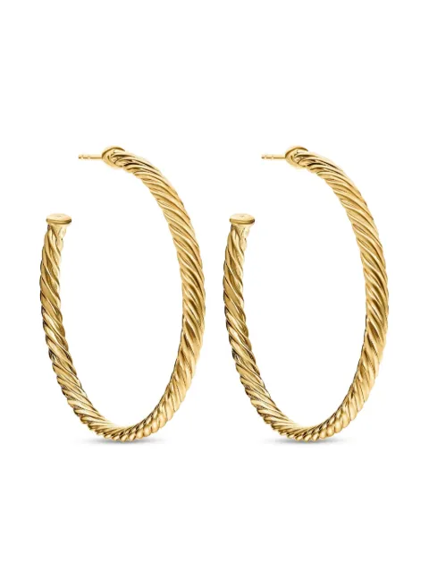 David Yurman 18kt yellow gold Cablespira hoop earrings Gold E1451188