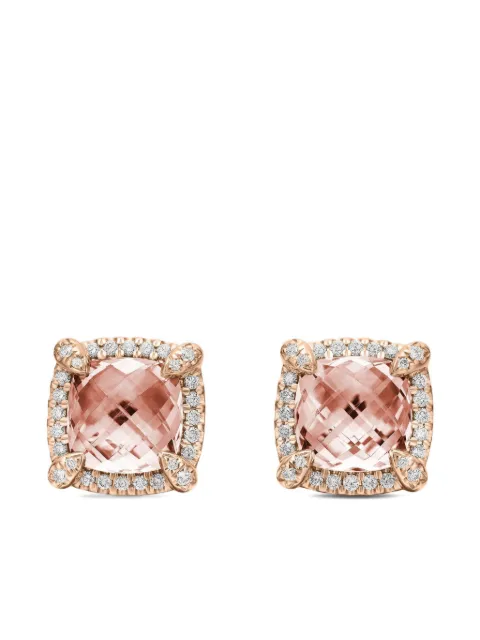 David Yurman 18kt rose gold Chatelaine morganite and diamond stud earrings (8mm) Pink E13154D8RAMODI