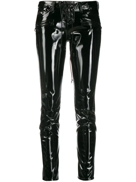 UNRAVEL PROJECT two-tone slim-fit trousers Black UWYB029S20DEN0021010