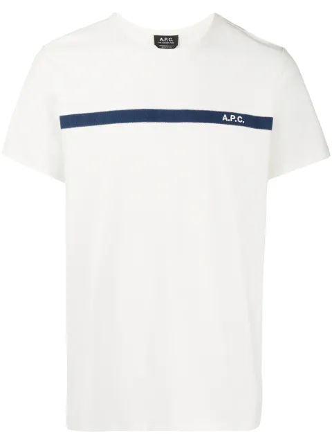 A.P.C. logo striped T-shirt White COCLIH26643