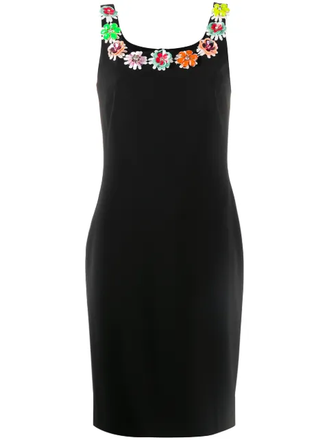 Boutique Moschino embroidered floral dress Black A04330824