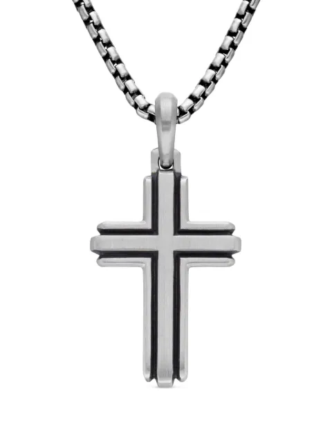 David Yurman sterling silver Deco Cross pendant (34mm) Silver D25359MSS