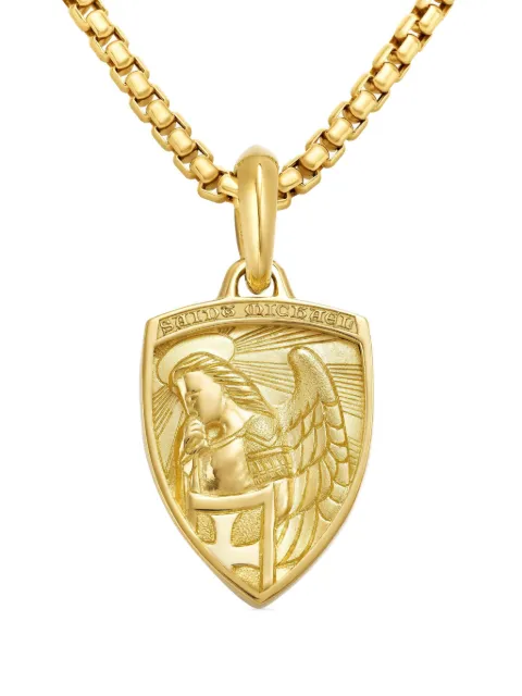 David Yurman 18kt yellow gold St. Michael amulet (26mm) Gold D25353M88