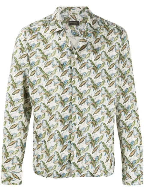 Dell'oglio foliage print shirt Neutrals BG020B6UM508